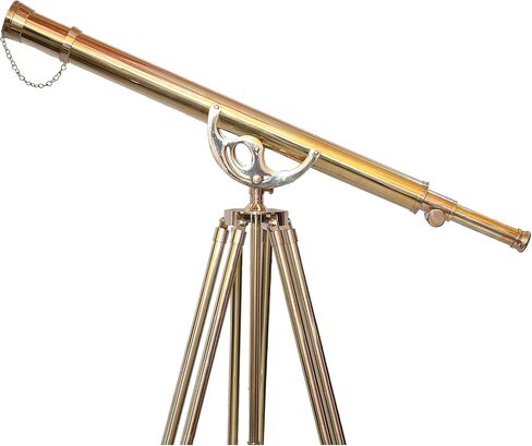 Designer Handmade Anchor Master Nautical Single Barrel Telescope Royal Vintage Shiny Brass Finish Adjustable Tripod Stand for Collectibles in Saudi Arabia
