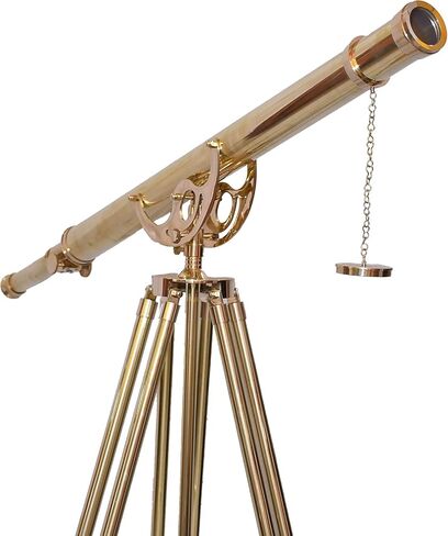 Designer Handmade Anchor Master Nautical Single Barrel Telescope Royal Vintage Shiny Brass Finish Adjustable Tripod Stand for Collectibles in Saudi Arabia