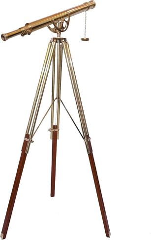 Designer Handmade Anchor Master Nautical Single Barrel Telescope Royal Vintage Shiny Brass Finish Adjustable Tripod Stand for Collectibles in Saudi Arabia