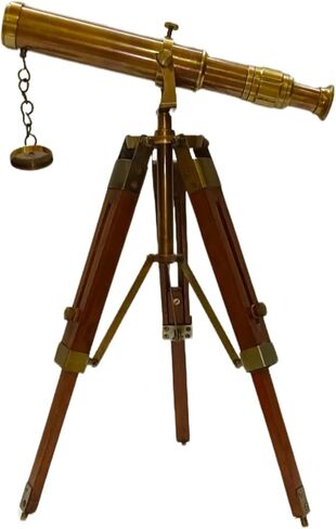 Royal Solid Brass Handmade Spyglass Handheld Telescope Vintage Antique Brass Finish Adjustable Desktop Wooden Tripod for Decorative Instrument in Saudi Arabia