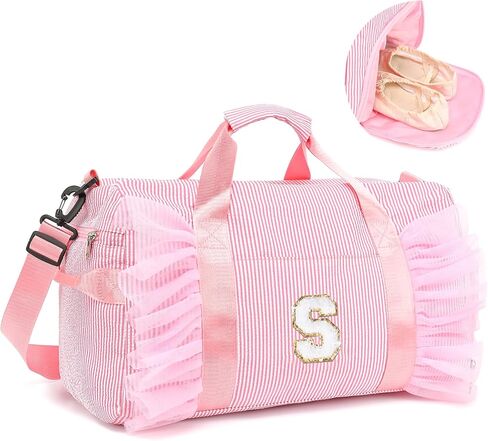 حقيبة الرقص الأولية للفتيات، حقيبة سفر للأطفال هدية عيد ميلاد للفتيات وحقيبة الباليه مع حجرة للأحذية، حقائب رياضية مخصصة باللون الوردي A in Kuwait