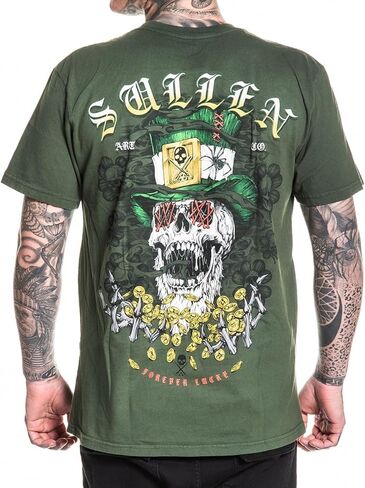 تي شيرت Sullen الرجالي Forever Lucky St Patricks Day Capsule Tattoo Lifestyle Graphic من القطن الفاخر بأكمام قصيرة in Saudi Arabia