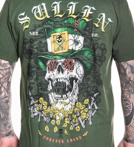 تي شيرت Sullen الرجالي Forever Lucky St Patricks Day Capsule Tattoo Lifestyle Graphic من القطن الفاخر بأكمام قصيرة in Saudi Arabia