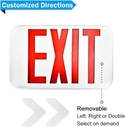 SPECTSUN 8 حزمة LED خروج ضوء الطوارئ التحرير والسرد مع بطارية احتياطية - الولايات المتحدة القياسية التجارية أضواء خروج الطوارئ سلكية لفشل الطاقة المنزلية، UL 924 معتمد (8 EZCTEU2RWEM) in Kuwait