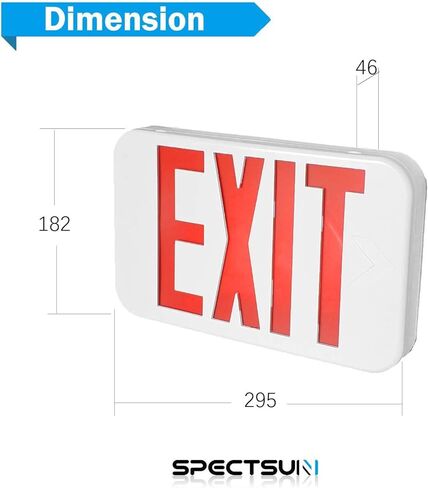 SPECTSUN 8 حزمة LED خروج ضوء الطوارئ التحرير والسرد مع بطارية احتياطية - الولايات المتحدة القياسية التجارية أضواء خروج الطوارئ سلكية لفشل الطاقة المنزلية، UL 924 معتمد (8 EZCTEU2RWEM) in Kuwait