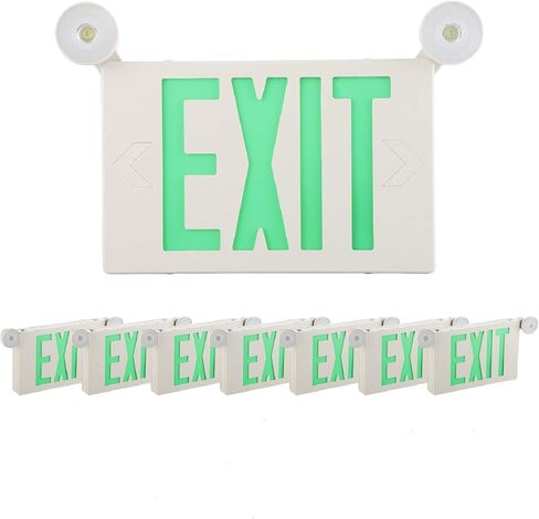 Spectsun 8 حزمة LED خروج ضوء الطوارئ التحرير والسرد مع بطارية احتياطية - الولايات المتحدة القياسية التجارية أضواء خروج الطوارئ سلكية لفشل الطاقة المنزلية، UL 924 معتمد (8 JLECB2GW) in Kuwait