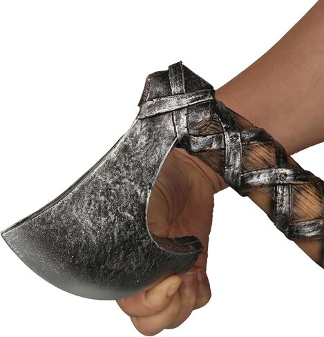 ألعاب فأس وهمية من إسفنج الفايكنج من القرون الوسطى لأزياء الهالوين وحفلات عيد الميلاد وأعياد الميلاد، مقاس 16.4 بوصة من بلاستيك البولي يوريثان فأس المعركة وأسلحة الفارس ملحقات دعامة للأطفال البالغين باللون البني in Kuwait