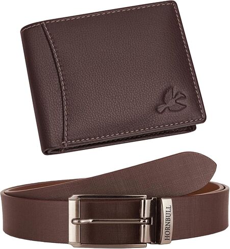 مجموعة هدايا محفظة وحزام رجالي، BW3095-BROWN، 35 شهرًا، محفظة ثنائية الطي in Kuwait