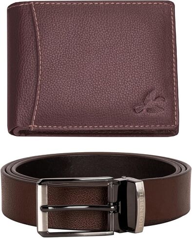 مجموعة هدايا محفظة وحزام رجالي، BW3095-BROWN، 35 شهرًا، محفظة ثنائية الطي in Kuwait