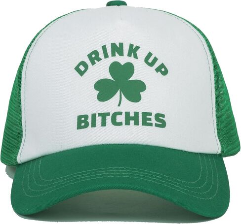 Men Funny St. Patrick's Day Trucker Hat Women Irish Green Mesh Baseball Cap Shamrock Snapback Adjustable Medium in Saudi Arabia