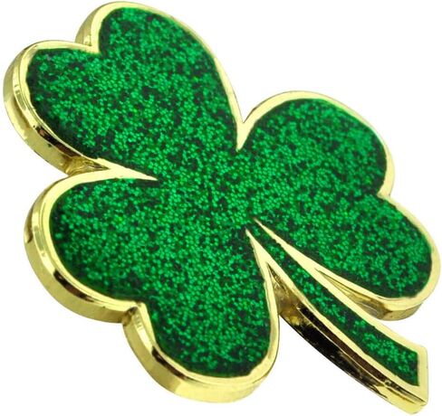 PinMart St. Patrick's Day Lapel Pin – Green Shamrock Jewelry for Women and Men – Irish Culture Celebration Pin –Gold Plated Enamel Brooch with Magnetic Back – 1 Piece in Saudi Arabia