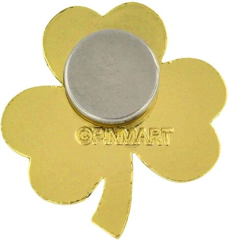 PinMart St. Patrick's Day Lapel Pin – Green Shamrock Jewelry for Women and Men – Irish Culture Celebration Pin –Gold Plated Enamel Brooch with Magnetic Back – 1 Piece in Saudi Arabia
