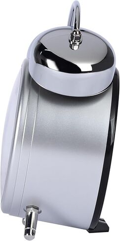 Seiko QHK063SLH Retro Modern Bell Non Ticking Bedroom Alarm Clock, Silver, 6 x 5 Inches in Kuwait