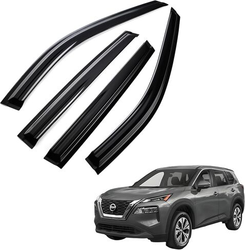 Tape on Wind Noise Reduction Rain Guards for 2016-2021 Honda Civic, 4-Piece Side Window Visors, UV Resistant & Weatherproof, No Drill Installation in Saudi Arabia