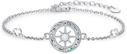 سوار البوصلة 925 من الفضة الاسترليني بعقدة سلتيك سوار البوصلة هدايا عيد الميلاد للرجال والنساء in Kuwait