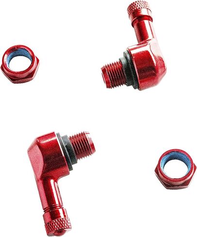 Forged Alloy Angled Valve Stem with Pre-Applied Threadlocker Nut, 0.453in (11.3mm) Size, Orange in Saudi Arabia