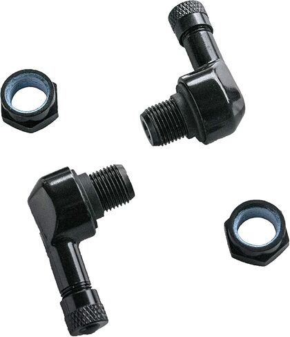 Forged Alloy Angled Valve Stem with Pre-Applied Threadlocker Nut, 0.453in (11.3mm) Size, Orange in Saudi Arabia