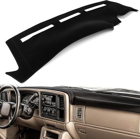 غطاء داش مناسب تمامًا لسيارة جي إم سي سييرا تشيفي شيفروليه سيلفرادو 1999-2006 جي إم سي يوكون XL/تشيفي سوبربان تاهو أفالانش 2000-2006 غطاء لوحة القيادة ملحقات حصيرة داش كوفر in Kuwait