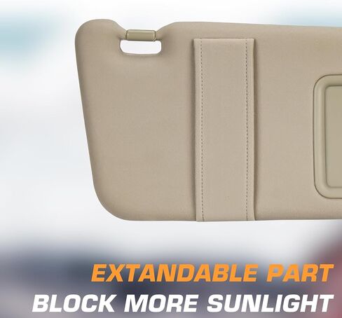Left Driver Side Sun Visor with Light Fit for Toyota Camry 2007 2008 2009 2010 2011 Beige Replace # 74320-06780-B0 74320-33B81-B0 in Saudi Arabia