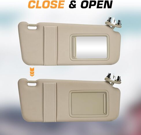Left Driver Side Sun Visor with Light Fit for Toyota Camry 2007 2008 2009 2010 2011 Beige Replace # 74320-06780-B0 74320-33B81-B0 in Saudi Arabia