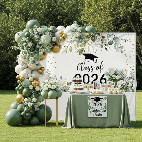 Mocsicka 2024 Graduation Picture Backdrop Green Leaves Graduation Decorations Class of 2024 Boho Black Bachelor Cap Prom 2024 Congratulations Banner Graduation Party Decorations in Saudi Arabia