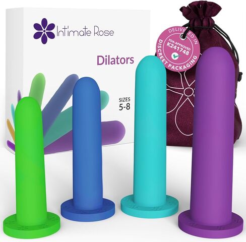Intimate Rose Large 4-Pack Silicone Dilators for Women & Men, Sizes 5-8 in Kuwait