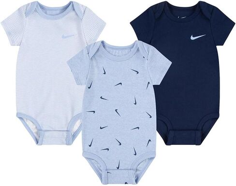 طقم ملابس داخلية بأكمام قصيرة للأطفال من Nike، 3 قطع (متعددة (56M115-BG6)/B، 6 أشهر) in Saudi Arabia