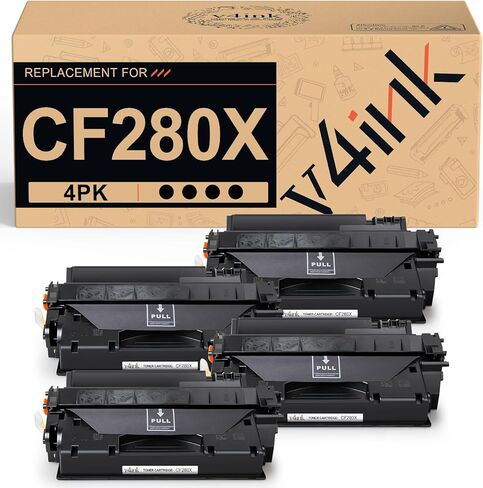 استبدال خرطوشة الحبر المتوافقة v4ink 4PK لحبر حبر HP 80X CF280X 80A CF280A عالي الإنتاجية لطابعة HP Pro 400 M401 M401a M401d M401dn M401dne M401dw M401n MFP M425dn M425dw in Kuwait