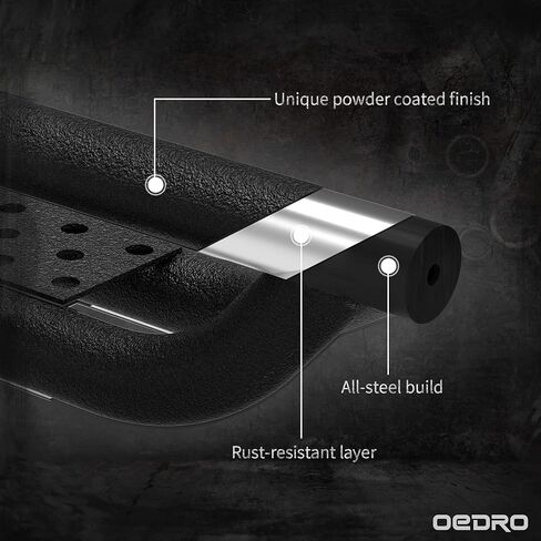 OEDRO 6" Running Boards Compatible with 2021-2026 Ford Bronco 4 Door, Heavy-Duty Steel Side Steps, Bolt-On Nerf Bars with Anti-Slip Texture, Black Powder Coated in Saudi Arabia