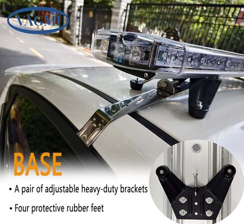 63 بوصة 120 LED كهرمان/أبيض شريط أضواء تحذيرية للطوارئ على السطح مع دعامات تثبيت قابلة للتعديل، للمركبات والأمن ومحراث الثلج وشاحنات السحب in Kuwait