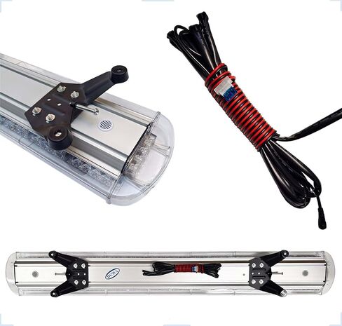 63 بوصة 120 LED كهرمان/أبيض شريط أضواء تحذيرية للطوارئ على السطح مع دعامات تثبيت قابلة للتعديل، للمركبات والأمن ومحراث الثلج وشاحنات السحب in Kuwait