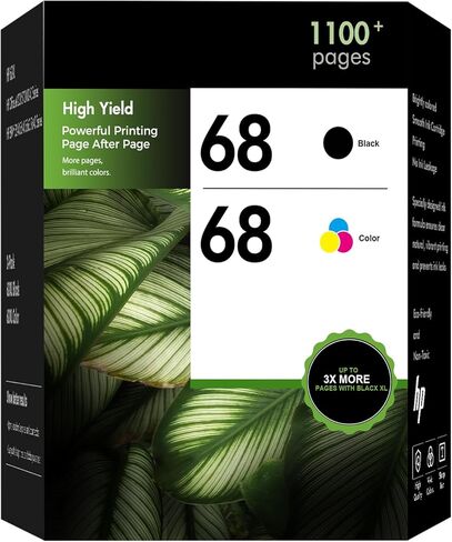 68 خرطوشة حبر سوداء/لونية بديلة لحزمة كومبو HP 68 XL 68XL تعمل من أجل Envy 6155e 6555e 6100e 6500e 6552e 6558e طابعة عالية الإنتاجية سوداء ثلاثية الألوان 2 حزمة in Kuwait