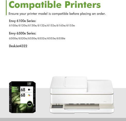 68 خرطوشة حبر سوداء/لونية بديلة لحزمة كومبو HP 68 XL 68XL تعمل من أجل Envy 6155e 6555e 6100e 6500e 6552e 6558e طابعة عالية الإنتاجية سوداء ثلاثية الألوان 2 حزمة in Kuwait