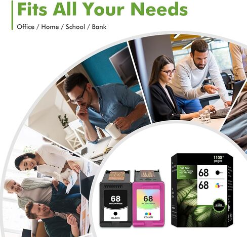 68 خرطوشة حبر سوداء/لونية بديلة لحزمة كومبو HP 68 XL 68XL تعمل من أجل Envy 6155e 6555e 6100e 6500e 6552e 6558e طابعة عالية الإنتاجية سوداء ثلاثية الألوان 2 حزمة in Kuwait