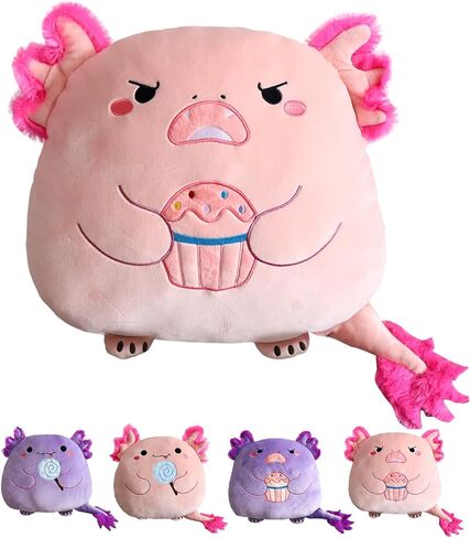 لطيف axolotl وسادة أفخم، kawaii axolotl محشوة الحيوان وسادة الجسم لينة السمندر أفخم وسادة المعانقة للأطفال فتاة صبي، الوردي مصاصة in Kuwait