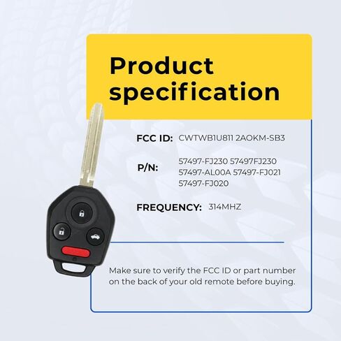 Replacement Keyless Remote Head Key Fob for Subaru Impreza 2012-2016 FCC CWTWB1U811 2AOKM-SB3 Part Number 57497-FJ230 57497FJ230 57497-AL00A 57497-FJ021 57497-FJ020 in Saudi Arabia