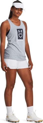 Under Armour Women's Graphic Softball Plate Tank Top, Steel Light Heather - Medium in Saudi Arabia