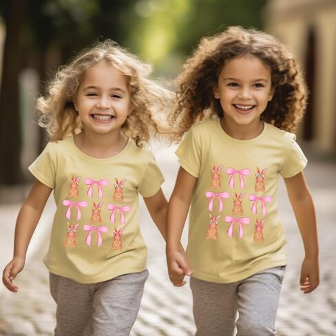 Kids Easter Shirt Chick Short Sleeve Tee Tops for Toddler Girls Boys Easter Outfit Clothes 2-7 Years in Saudi Arabia
