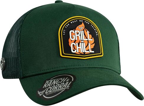 RANCH & CORRAL cap adult snap adjustable barbecue, Black, 3-5 3/8 in Saudi Arabia