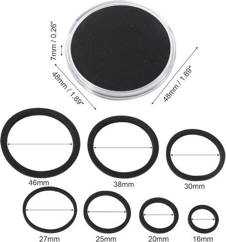 Coin Snap Holder, 6 Pack Silver Dollar Coin Holders for Collectors Coin Case with Foam Gasket Circle Fit 16/20/25/27/30/38/46mm Coins, Clear Black in Saudi Arabia