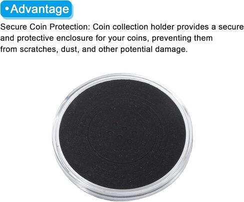 Coin Snap Holder, 6 Pack Silver Dollar Coin Holders for Collectors Coin Case with Foam Gasket Circle Fit 16/20/25/27/30/38/46mm Coins, Clear Black in Saudi Arabia