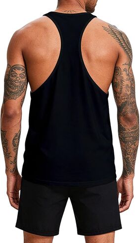 Mens American Flag Tank Top Y-Back Muscle Stringer Sleeveless Graphic Workout Tee Shirts in Saudi Arabia