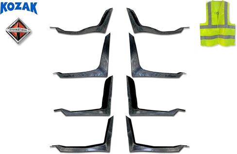 KOZAK Cabin Fairing Brackets/Mounts Full Set Compatible with International LT LT625, Driver Left & Passenger Right Side, Includes Logo and Reflective Vest in Kuwait