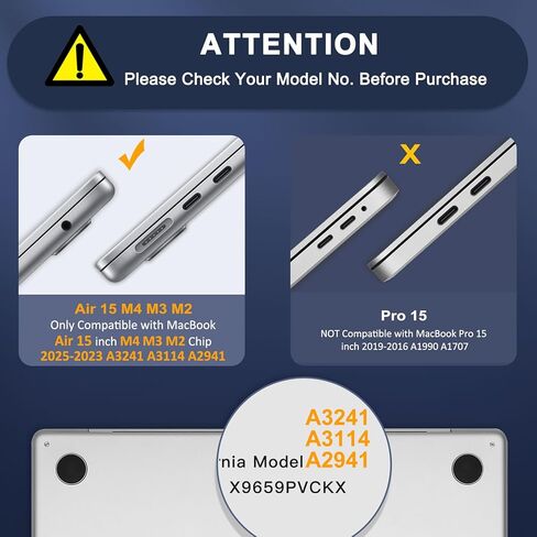 حافظة MOSISO متوافقة مع جهاز MacBook Air 15 بوصة 2026 2025 2024 2023 الإصدار M4 A3241 M3 A3114 M2 A2941 Touch ID، حافظة بلاستيكية صلبة واقية من الزهور المقسمة وغطاء لوحة المفاتيح وفيلم شاشة، وردي in Kuwait