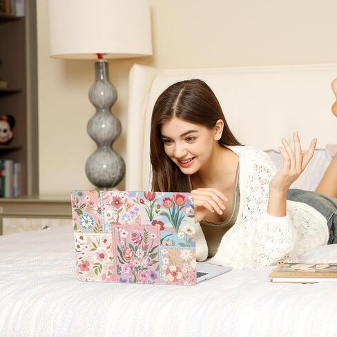 حافظة MOSISO متوافقة مع جهاز MacBook Air 15 بوصة 2026 2025 2024 2023 الإصدار M4 A3241 M3 A3114 M2 A2941 Touch ID، حافظة بلاستيكية صلبة واقية من الزهور المقسمة وغطاء لوحة المفاتيح وفيلم شاشة، وردي in Kuwait