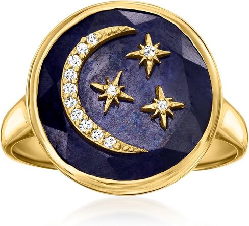 Ross-Simons 13.00 Carat Sapphire Celestial Ring With Diamonds in 18kt Gold Over Sterling in Saudi Arabia