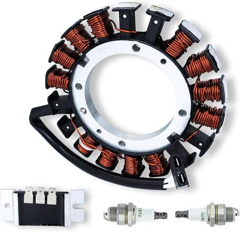 59031-7009 ملف شحن 15 أمبير الجزء الثابت لمحرك Kawasaki FH381V FH430V FH451V FH480V FH500V FH541V FH580V FH601V FH641V FH680V FH721V 4 السكتة الدماغية مع منظم الجهد 21066-7011 وقابس الإشعال in Saudi Arabia
