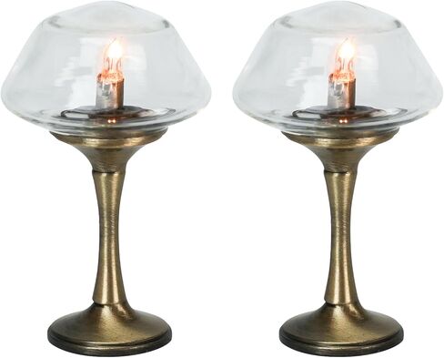 Waldosia 1:12 Scale Dollhouse Miniature 12v Powered Table Lamp Set with Glass Shade in Saudi Arabia