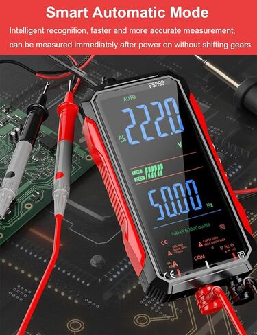 Digital Multimeter, 2026 Upgraded FS899L Multimeter, USB Rechargeable Digital Multimeter, Measures Voltage Automatic Digital Display Multimeter Tester for Home and Industrial Electrical Issues (Red) in Kuwait