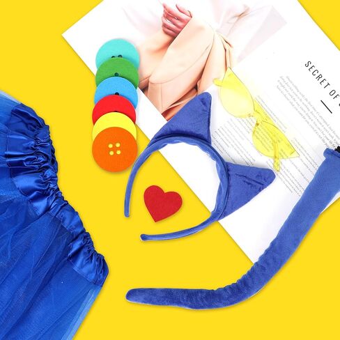 مجموعة إكسسوارات القطط eygeufg 11 قطعة - عصابة رأس وذيل أزرق، وتنورة توتو، ونظارات شمسية ورقع زخرفية للمراهقين (14+) والعروض المسرحية والحفلات للبالغين in Kuwait